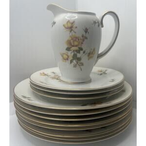 12 PIECE SET Rosenthal 3012 CHARLENE AIDA White EXC PRISTINE Creamer + 11 Plates